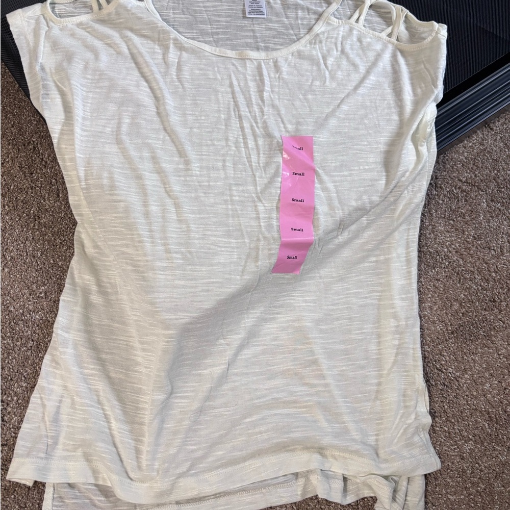 Cream Short Sleeve Top